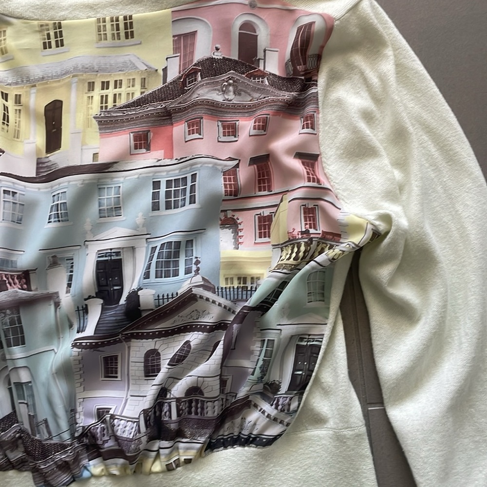 Ted Baker Cream Long-Sleeve Jacket with Pastel Architectural Back - Picture 5 of 15